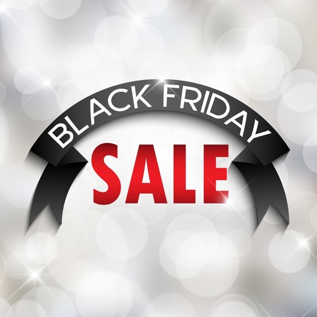 Black Friday Sale Background with Bokeh Lights