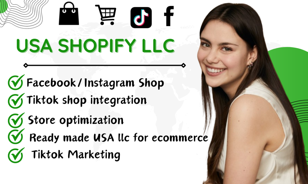 I will create readymade tiktok shop USA llc shopify