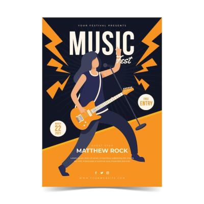 Vector Music Festival Poster Template – Free Download