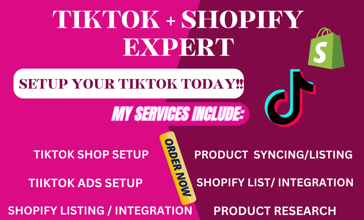 I will setup TikTok ads, TikTok shop, and Shopify store integration