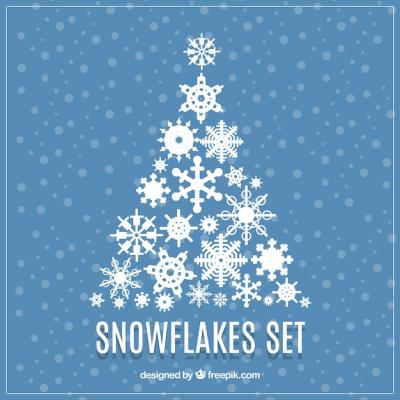 Christmas Tree Snowflake Vector Templates