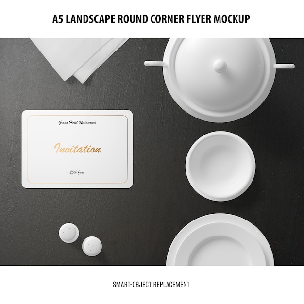 A5 Landscape Flyer Mockup Free Download