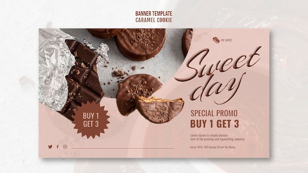 Caramel cookies banner – Free Download