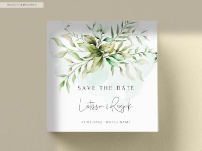 Watercolor Leaves Invitation Card Set