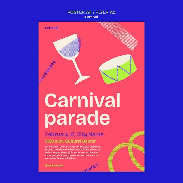 Flat Design Carnival Celebration Poster | Free Download