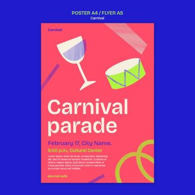 Flat Design Carnival Celebration Poster | Free Download