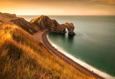 Wonderful sunrise at Durdle Door in Dorset England