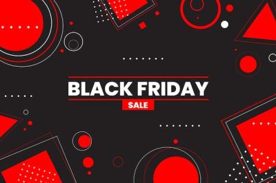 Flat Geometric Black Friday Background – Vector Templates