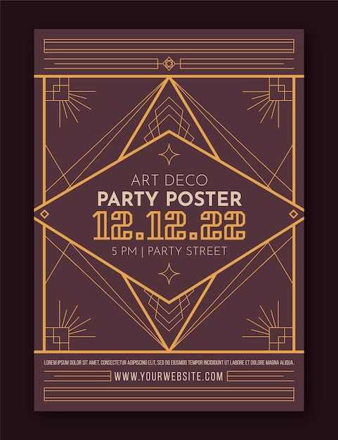 Flat Design Art Deco Street Party Poster