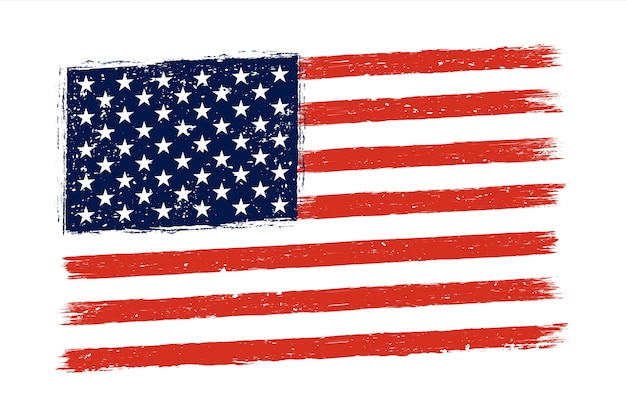 Flat Design Grunge American Flag