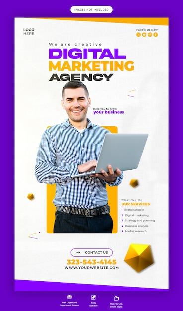 Digital marketing agency and corporate facebook and instagram story template