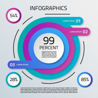 Blue and Purple Circular Infographics – Free Download