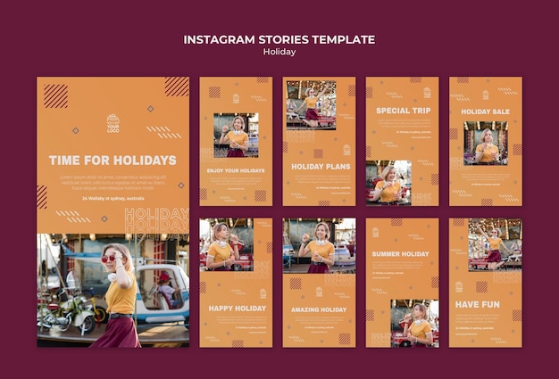 Happy holiday Instagram stories template