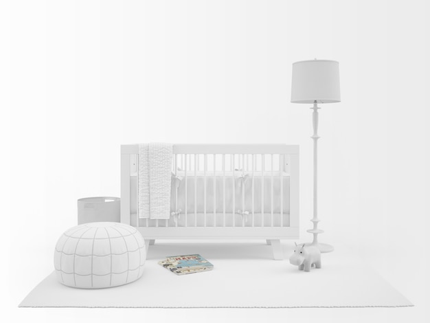 Realistic White Cradle with Decor Elements – Free Stock Photo Download