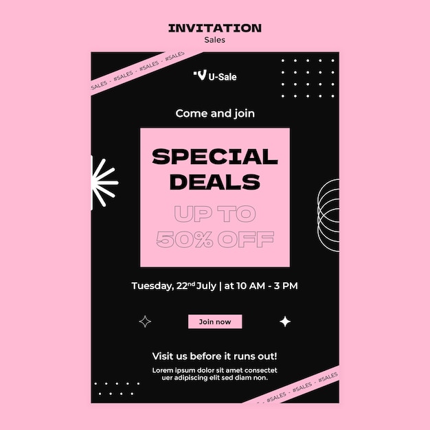 Sales Discount Invitation Template