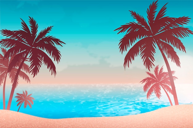 Beach Sunset Landscape Background with Gradient – Free Download