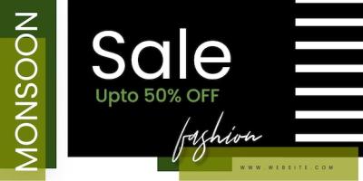 Abstract Fashion Monsoon Sale Banner Offer Discount Business Background