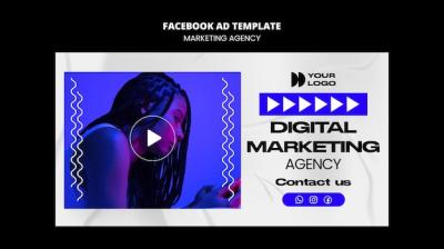 Flat Design Marketing Agency Facebook Template – Free Download