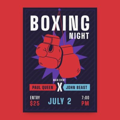 Hand Drawn Boxing Poster Design