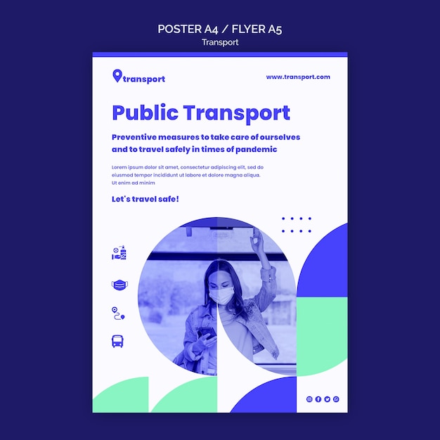 Safe Public Transport Poster Template