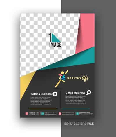 Healthy Life A4 Flyer Poster Brochure Design Template