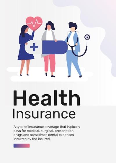 Health insurance template vector for poster