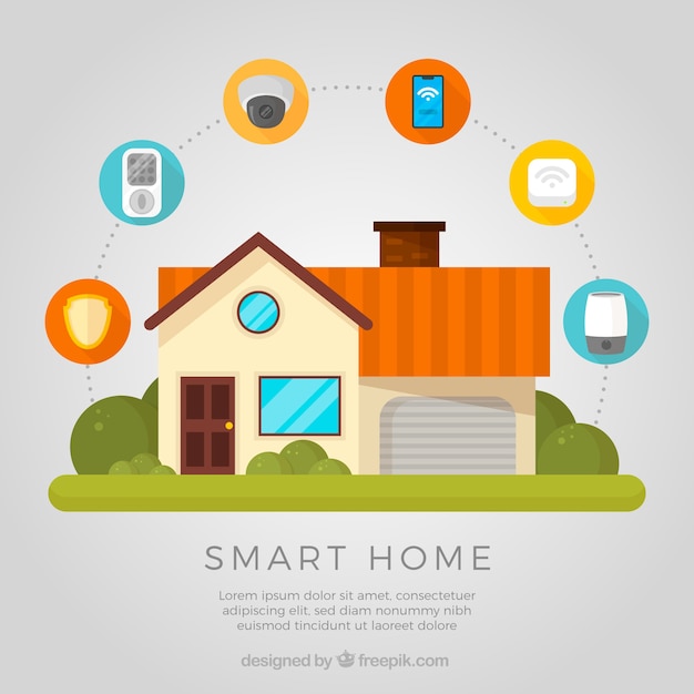 Smart Home Functions in Flat Style Vector Templates – Free Download