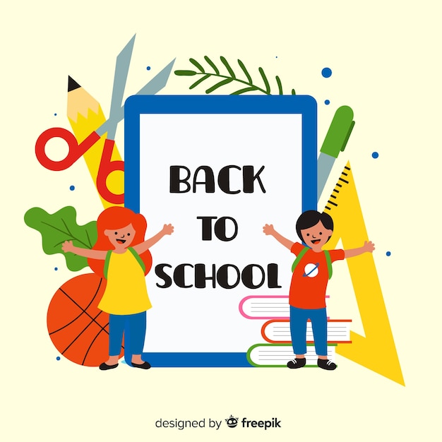 Back to School Cartoon Children Vector Templates