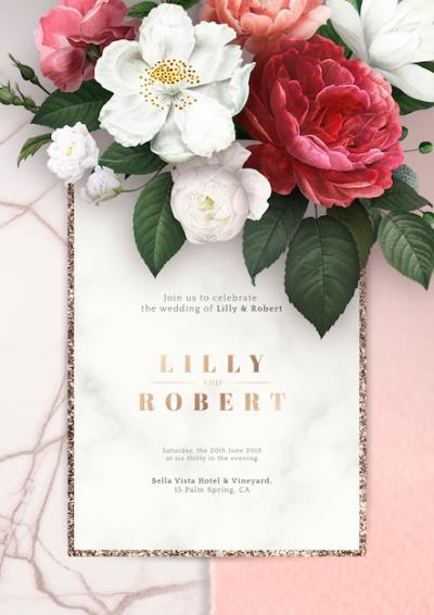 Floral Wedding Invitation – Free Download PSD Template