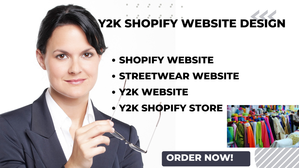 I will design streetwear y2k shopify website shopping cloth website for your brand