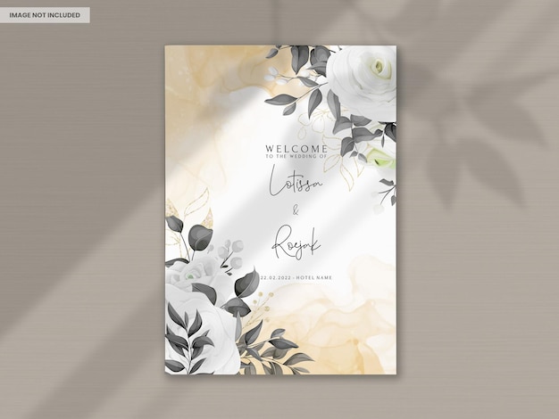 Wedding Poster with White Flowers and Welcome Message for the Bride