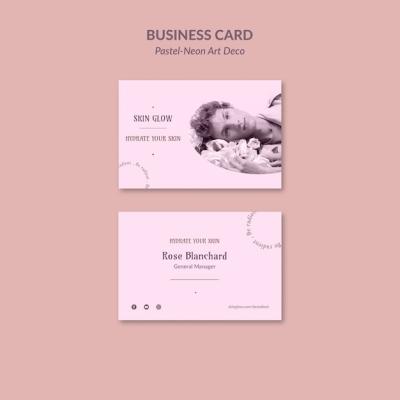 Business card pastel neo art design template