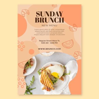 Sunday Brunch Vertical Flyer Template Free Download