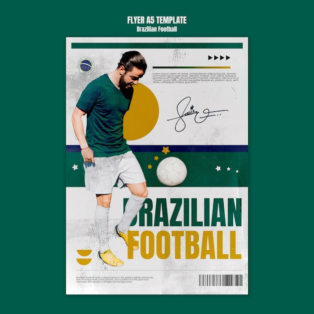 Flat Design Brazilian Football Template