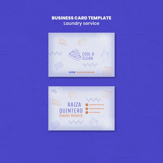 Laundry Service Business Card Template