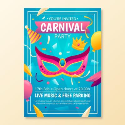 Gradient Carnival Party Invitation Template