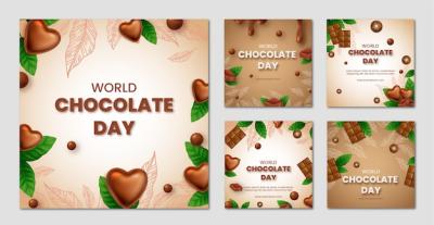 Realistic World Chocolate Day Instagram Posts Collection