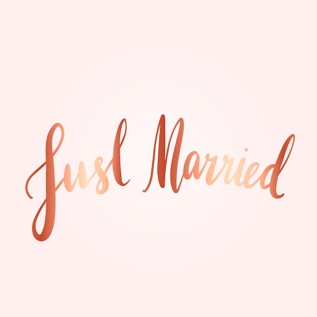 Just Married Typography Style Vector Templates