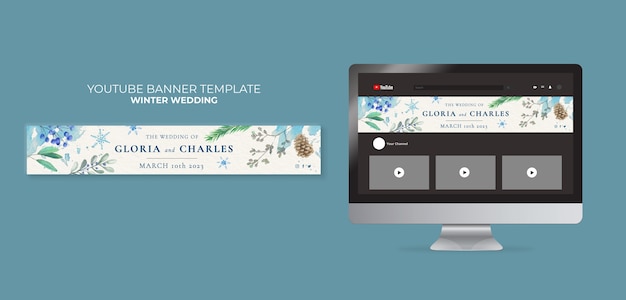 Watercolor Wedding Celebration YouTube Banner