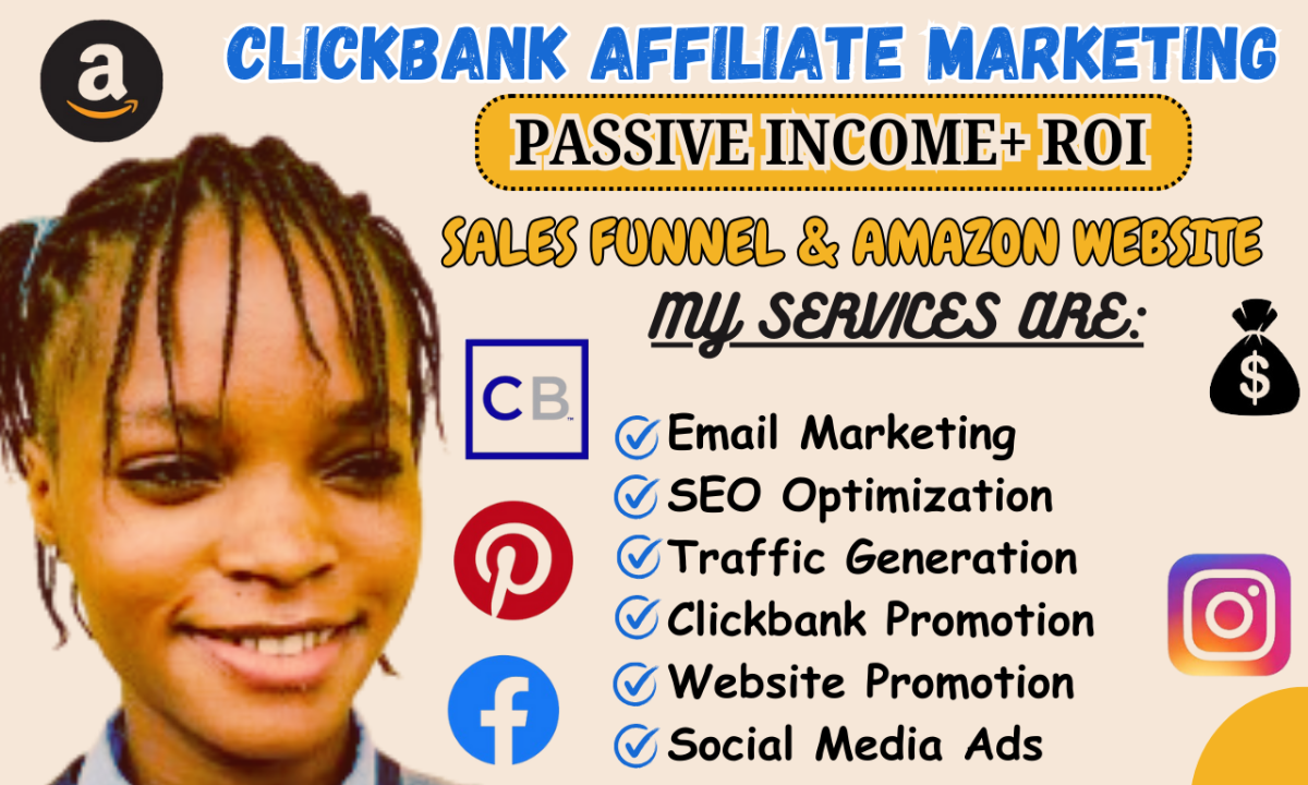 I will construct clickbank affiliate marketing clickfunnel sales funnel amazon website