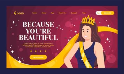 Flat Pageant Contest Landing Page Template