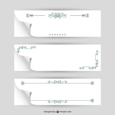 Curled Paper with Ornaments – Free Download Vector Templates