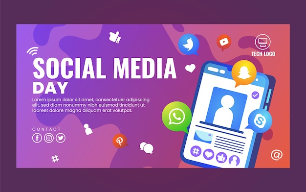 Social Media Day Facebook Post – Free Download Vector Templates