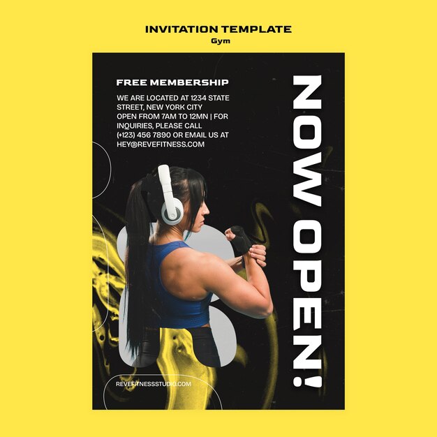 PSD Template for Gym Training Invitation – Free Download