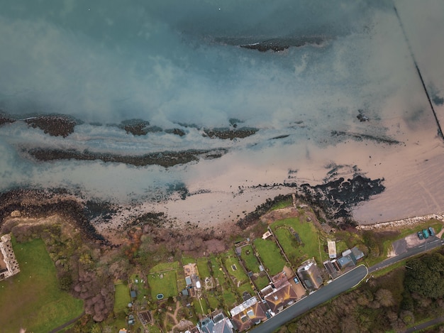 Aerial shot of Sandsfoot Beach in Weymouth, Dorset – Free Stock Photo