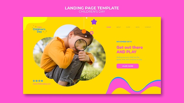 Fun Colorful Children’s Day Landing Page Template