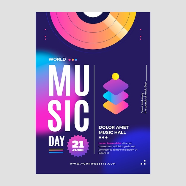 Vertical Flyer Template for World Music Day Celebration