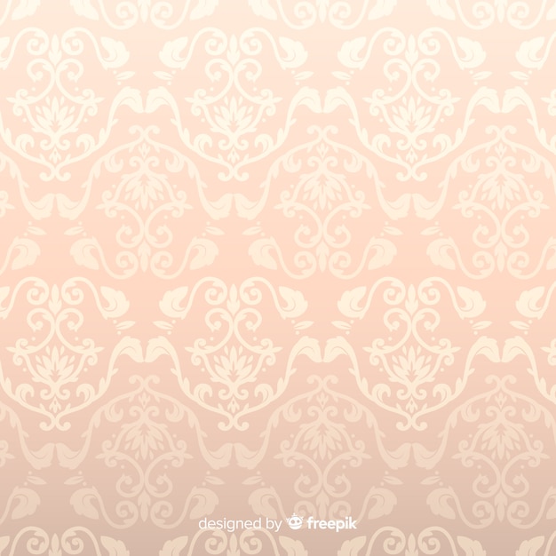 Hand drawn decorative damask background