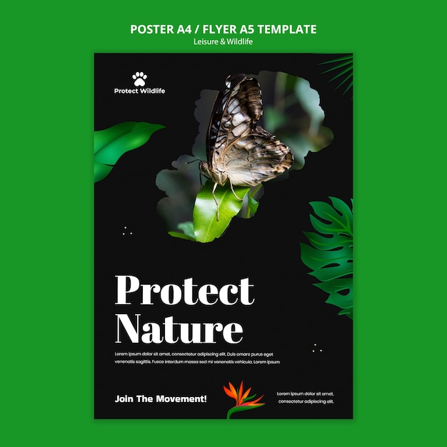 Leisure and Wildlife Design Poster Template