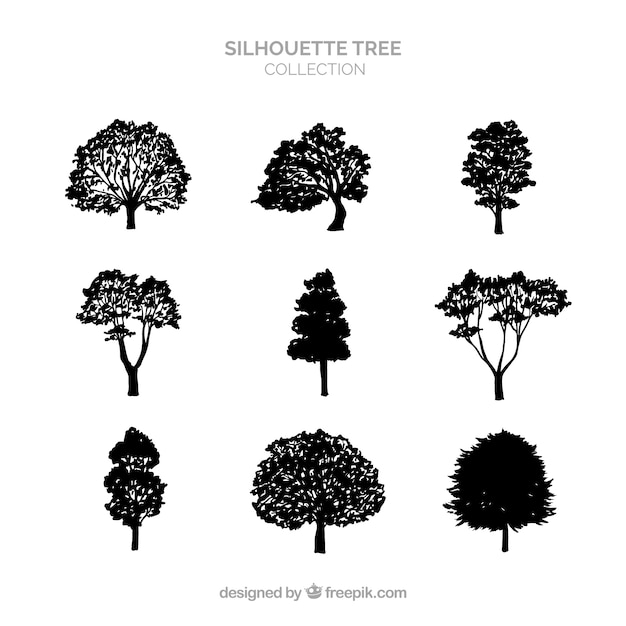 Silhouette Tree Collection of Nine – Free Download